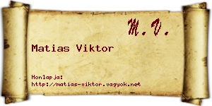 Matias Viktor névjegykártya